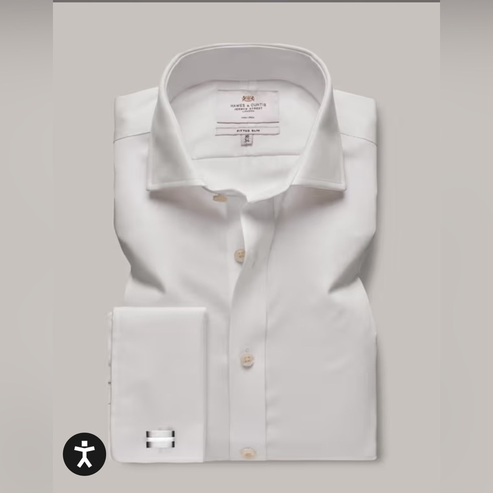 Hawes & Curtis Fitted Slim White Twill Non-Iron Shirt
